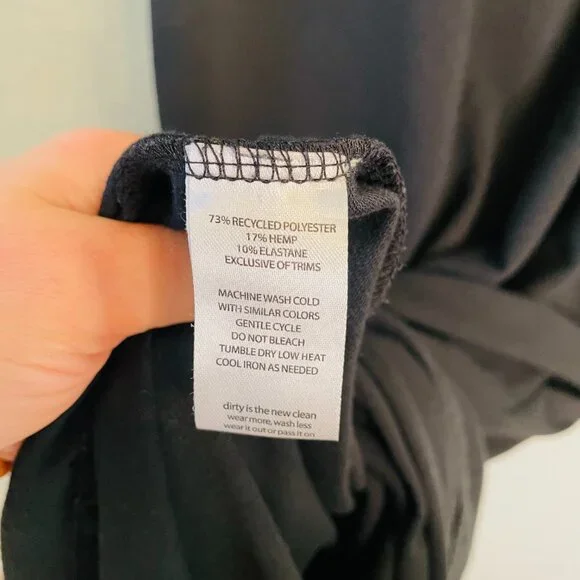 Toad&Co Black Piru Ribbed Stretchy Henley Side Slit Pocket Midi Tank Dress | Med - Picture 7 of 7